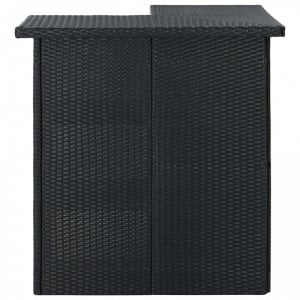 Masă de bar colțar, negru, 100 x 50 x 105 cm, poliratan - V313481V - Img 1