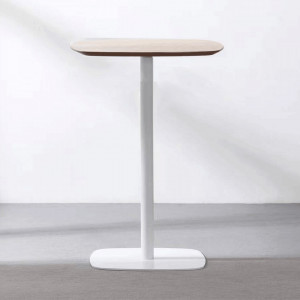 Masă de bar, culoarea stejar / alb, MDF / metal, diametru 60 cm - TP297901 - Img 3