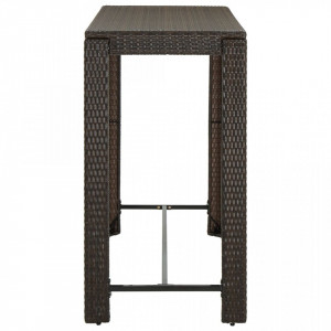 Masă de bar de grădină, maro, 140,5 x 60,5 x 110,5 cm poliratan - V45876V - Img 3