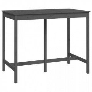 Masă de bar, gri, 140x80x110 cm, lemn masiv de pin - V822159V - Img 1