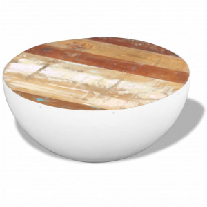 Masa de cafea, forma bol, lemn reciclat esenta tare, 60x60x30cm - V243353V - Img 2