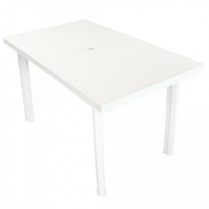 Masă de grădină, alb, 126 x 76 x 72 cm, plastic - V43597V - Img 2