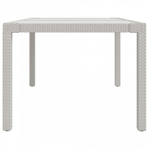 Masă de grădină alb 150x90x75 cm sticlă securizată & poliratan - V316709V - Img 4