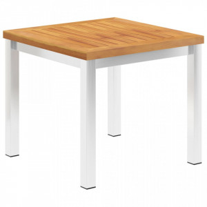 Masa laterala de gradina, 45 x 45 x 38 cm, lemn acacia si otel - V46492V
