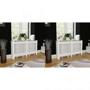 Mască de calorifer, 2 buc., alb, 152 cm, MDF - V276004V - Img 2