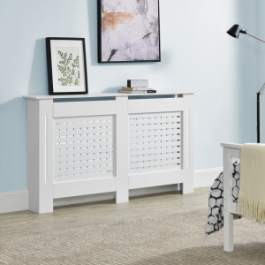 Masca protectie calorifer, 152x19x82cm, MDF, alb - P65324833 - Img 1
