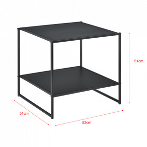 Masuta 51 x 53 x 51 cm, metal, negru mat - P68870786 - Img 3