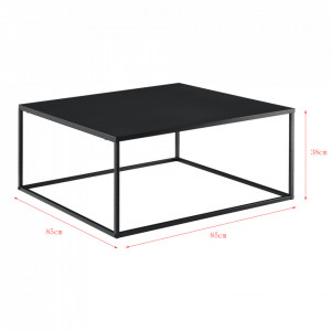 Masuta cafea, 38 x 85 x 85 cm, metal, negru - P71742609 - Img 2