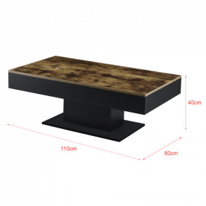 Masuta cafea cu blat mobil efect lemn/negru - P71671923 - Img 2