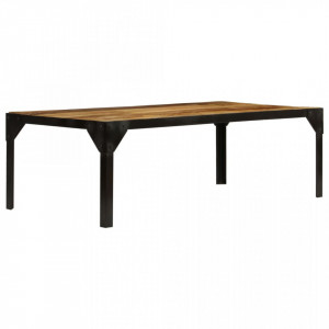 Masuta de cafea, 110 cm, lemn masiv de mango nefinisat, otel - V246631V