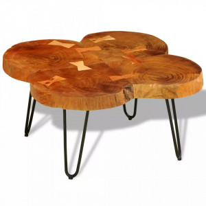 Masuta de cafea, 35 cm, 4 butuci, lemn masiv de sheesham - V242444V