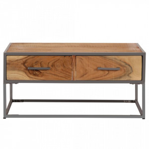 Masuta de cafea, 75 x 75 x 35 cm, lemn masiv de acacia - V247585V - Img 3
