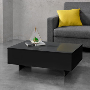 Masuta de cafea, 85 x 55 x 31 cm, negru lucios - P69102693