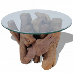 Masuta de cafea din lemn de tec solid, 60 cm - V243473V - Img 4