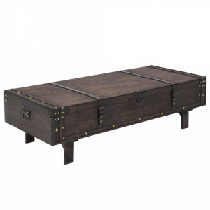 Masuta de cafea din lemn masiv, stil vintage, 120 x 55 x 35 cm - V245802V