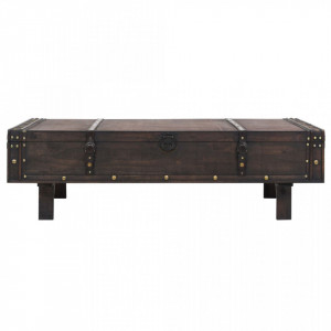 Masuta de cafea din lemn masiv, stil vintage, 120 x 55 x 35 cm - V245802V - Img 3
