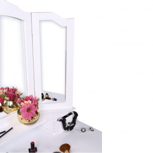 Măsuţă de toaletă cu scaun, alb, 80 cm - TP228277 - Img 2