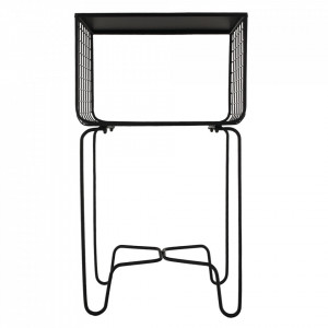 Măsuţă metalică, neagră, 40x22x68 cm - TP285301 - Img 8