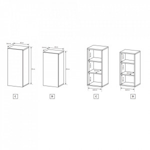 Mobilier perete camera de zi, culoarea stejar și alb, 220-270x45x180 cm - TP302288 - Img 2