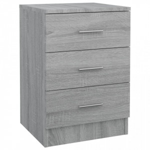 Noptieră, 2 buc., gri sonoma, 38x35x56 cm, lemn prelucrat - V815324V - Img 3