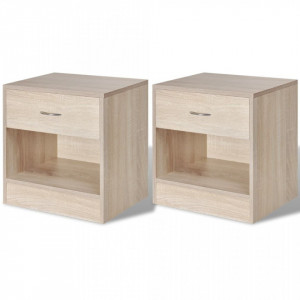 Noptiera cu sertar, 2 buc, culoare stejar - V242546V