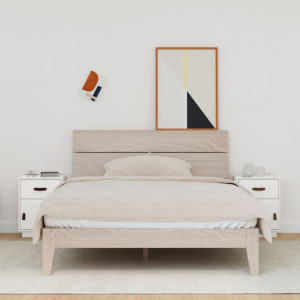 Noptiere, 2 buc., alb, 40x34x55 cm, lemn masiv de pin - V818308V - Img 2
