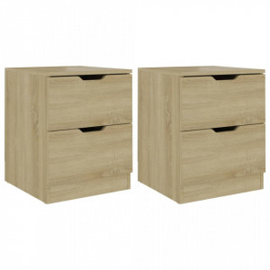 Noptiere, 2 buc., stejar fumuriu, 40x40x50 cm, lemn prelucrat - V326730V