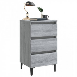 Noptiere cu picioare metalice 2 buc. gri sonoma, 40x35x69 cm - V813143V - Img 4