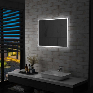 Oglinda cu LED de perete pentru baie, 80 x 60 cm - V144727V