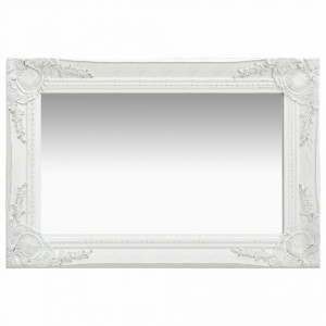 Oglinda de perete in stil baroc, alb, 60 x 40 cm - V320328V - Img 1