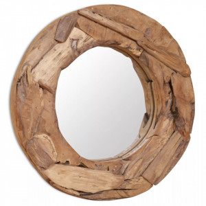 Oglinda decorativa Lemn de tec 60 cm Rotunda - V244560V