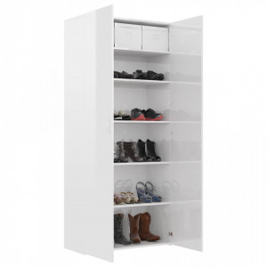 Pantofar, alb extralucios, 80x35,5x180 cm, PAL - V800294V - Img 4