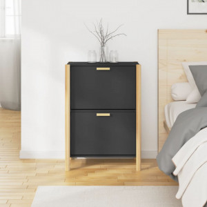 Pantofar, negru, 57,5x33x80 cm, lemn prelucrat - V345685V - Img 3