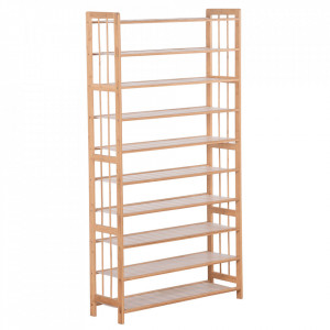 Pantofar, suport pentru pantofi, 10 poliţe, bambus, 80x25x150 cm - TP296534 - Img 3