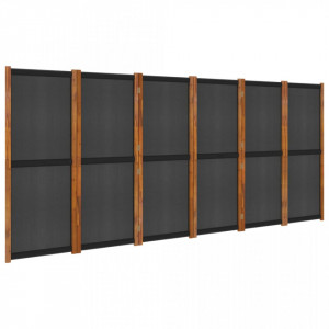 Paravan de cameră cu 6 panouri, negru, 420x180 cm - V319182V - Img 1