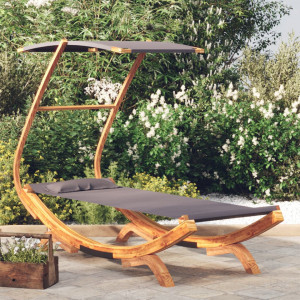 Pat de exterior cu baldachin antracit 100x190x134 cm lemn masiv - V313944V - Img 2