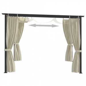 Pavilion cu draperii, crem, 3 x 3 m, oțel - V48050V - Img 3