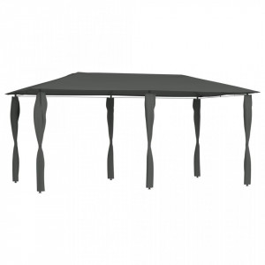Pavilion cu huse pentru stâlpi, antracit, 3x6x2,6 m, 160 g/m² - V313619V - Img 2
