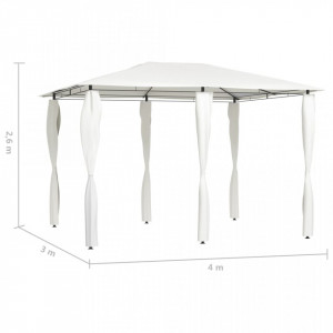 Pavilion cu huse pentru stâlpi, crem, 3x4x2,6 m, 160 g/m² - V313611V - Img 4