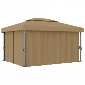 Pavilion cu perdea, gri taupe, 4x3 m, aluminiu - V3067050V - Img 2