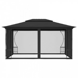 Pavilion cu plase, antracit, 300 x 400 x 265 cm - V48598V