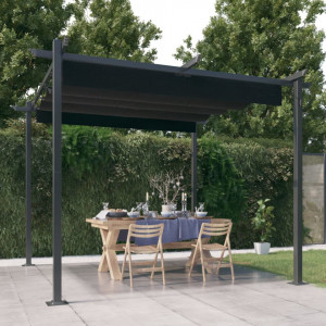 Pavilion de grădină, acoperiș retractabil, antracit, 3x3 m - V318535V - Img 2