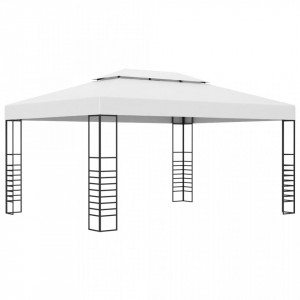 Pavilion de grădină, alb, 4x3x2,7 cm, oțel vopsit electrostatic - V47956V - Img 2