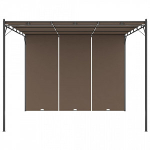 Pavilion de grădină cu perdea laterală, gri taupe, 3x3x2,25 m - V312263V - Img 3