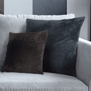 Pernă, material textil de catifea gri închis, 60x60 cm - TP238899 - Img 16