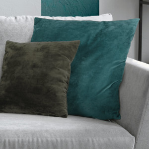 Pernă, material textil de catifea petrol, 45x45 cm - TP238762 - Img 14