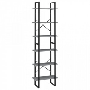 Raft de depozitare, gri, 60x30x210 cm, lemn masiv de pin - V806524V - Img 1