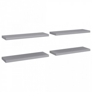 Rafturi de perete suspendate, 4 buc., gri, 80x23,5x3,8 cm, MDF - V323858V - Img 2