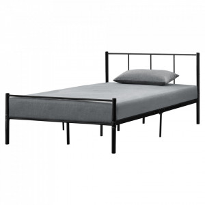 Rama metalica pat, 200 x 120 cm, negru - P65562378 - Img 2