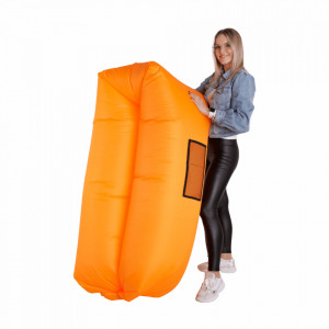 Sac podea, scaun gonflabil, portocaliu, 190 cm - TP279237 - Img 5